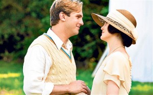 Man and woman in scene from Downton Abbey